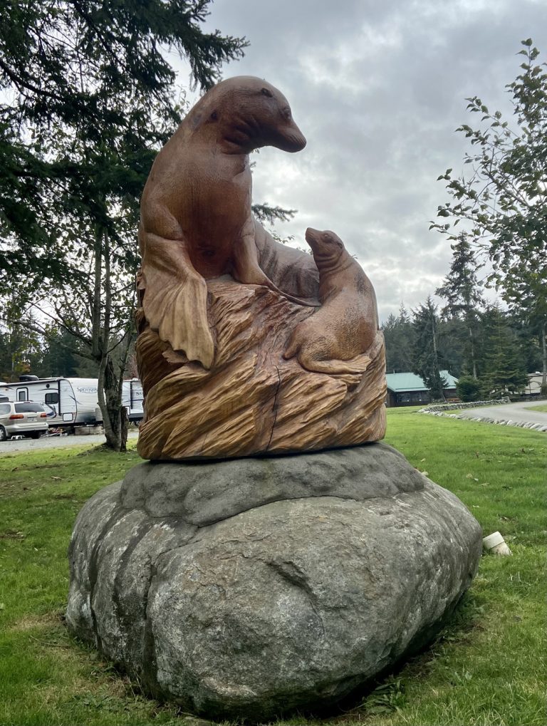 Seal Bay RV Park wood carving